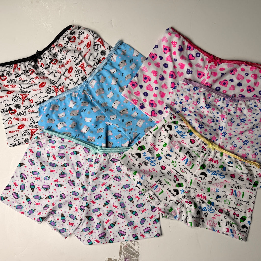 Boxer de algodón estampado de niña